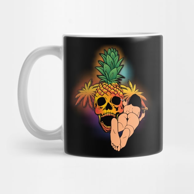 Pineapple Skull with pinup sunbather by stuff101